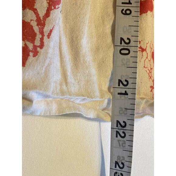 Free People Cream and Red Floral Pleated Skirt Sequin Accents Women's Size 4 - Picture 7 of 7